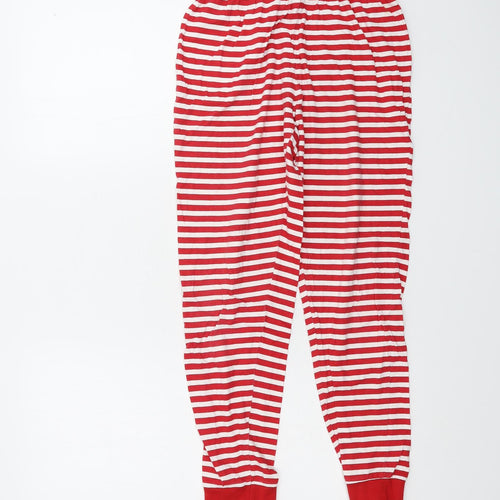 Christmas Womens White Striped  Sweatpants Trousers Size 8 L24 in