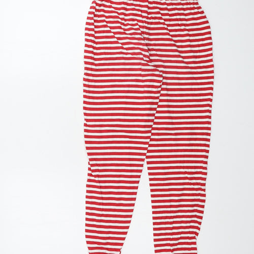 Christmas Womens White Striped  Sweatpants Trousers Size 8 L24 in