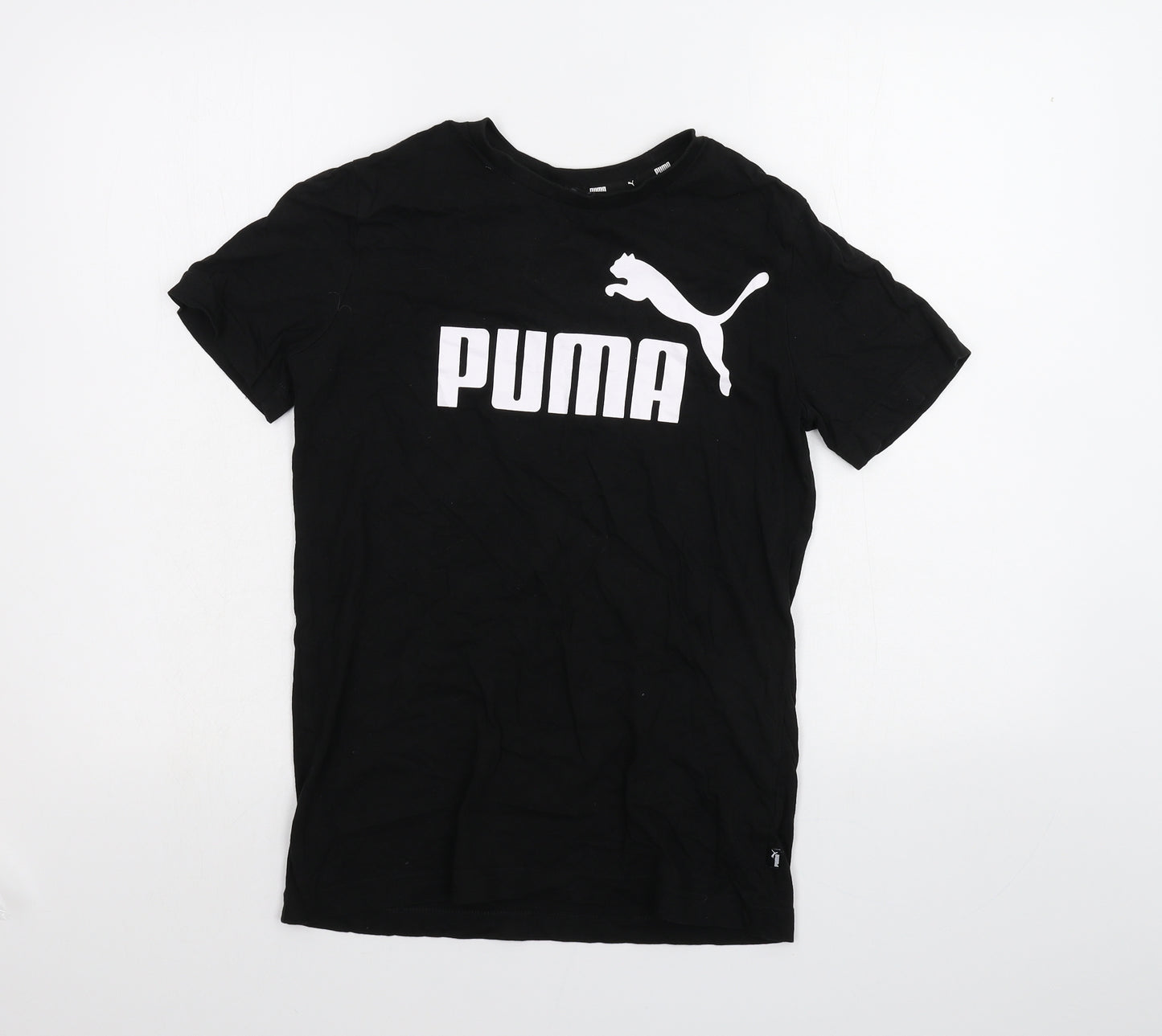 PUMA Boys Black   Basic T-Shirt Size 13-14 Years