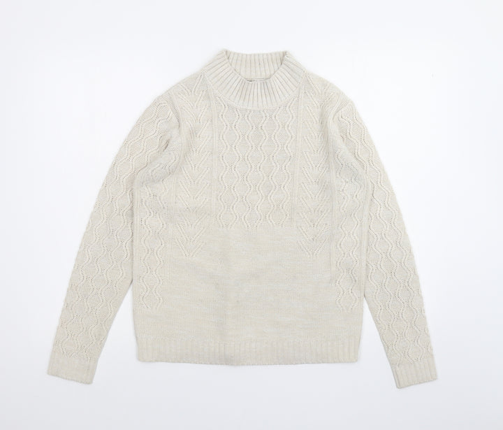 Papaya Womens White   Pullover Jumper Size M