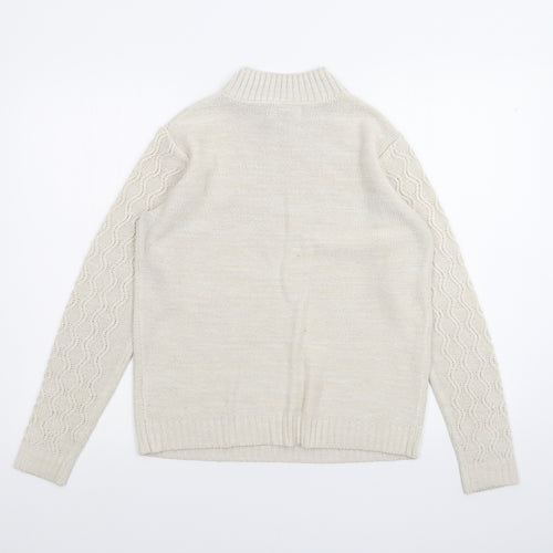 Papaya Womens White   Pullover Jumper Size M