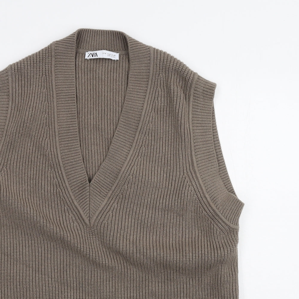 Zara Womens Brown   Pullover Jumper Size M