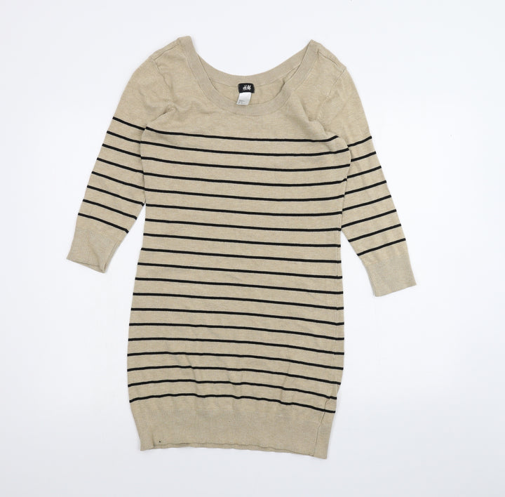 H&M Womens Brown Striped  A-Line  Size M