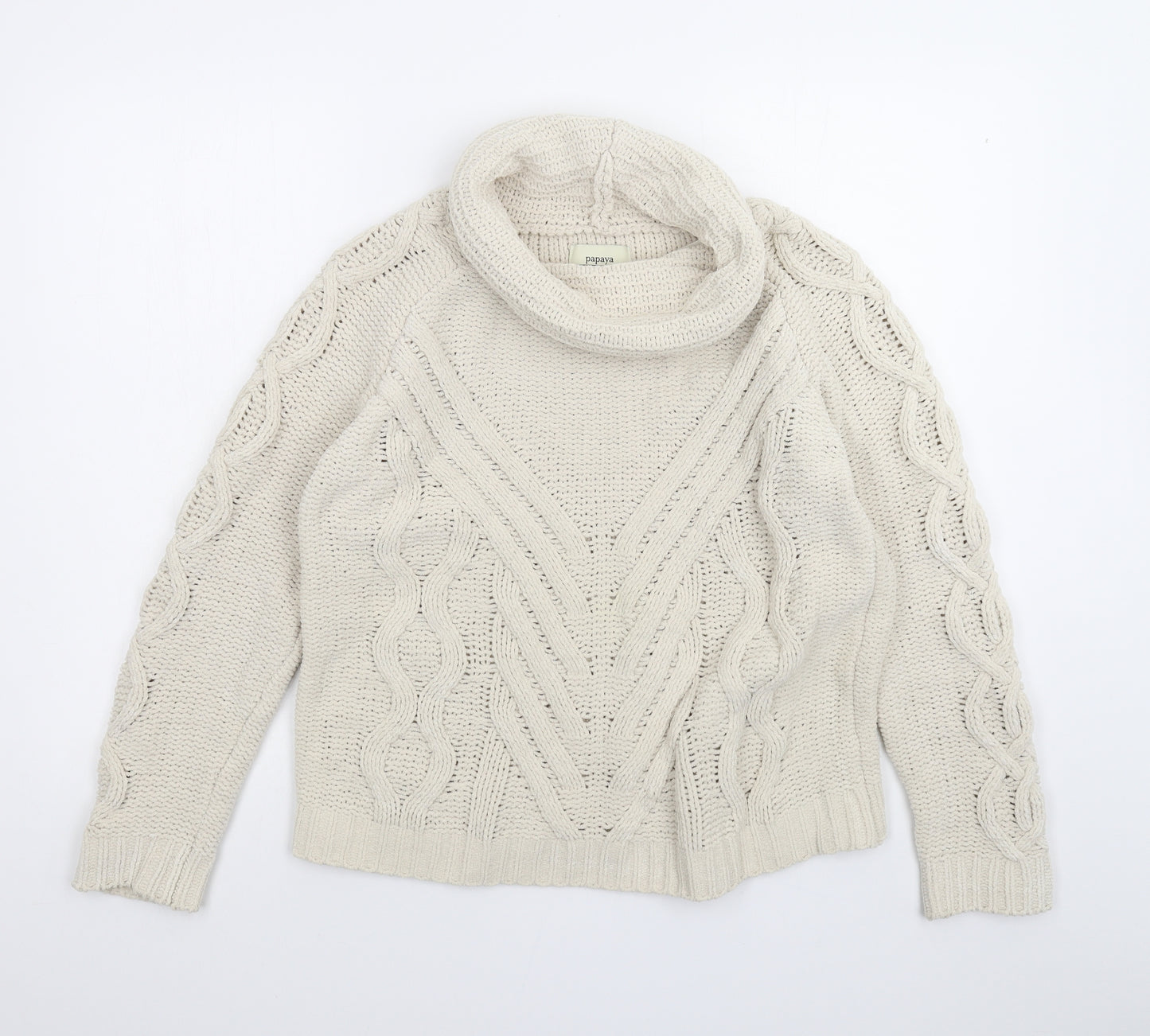 Papaya Womens White   Pullover Jumper Size L