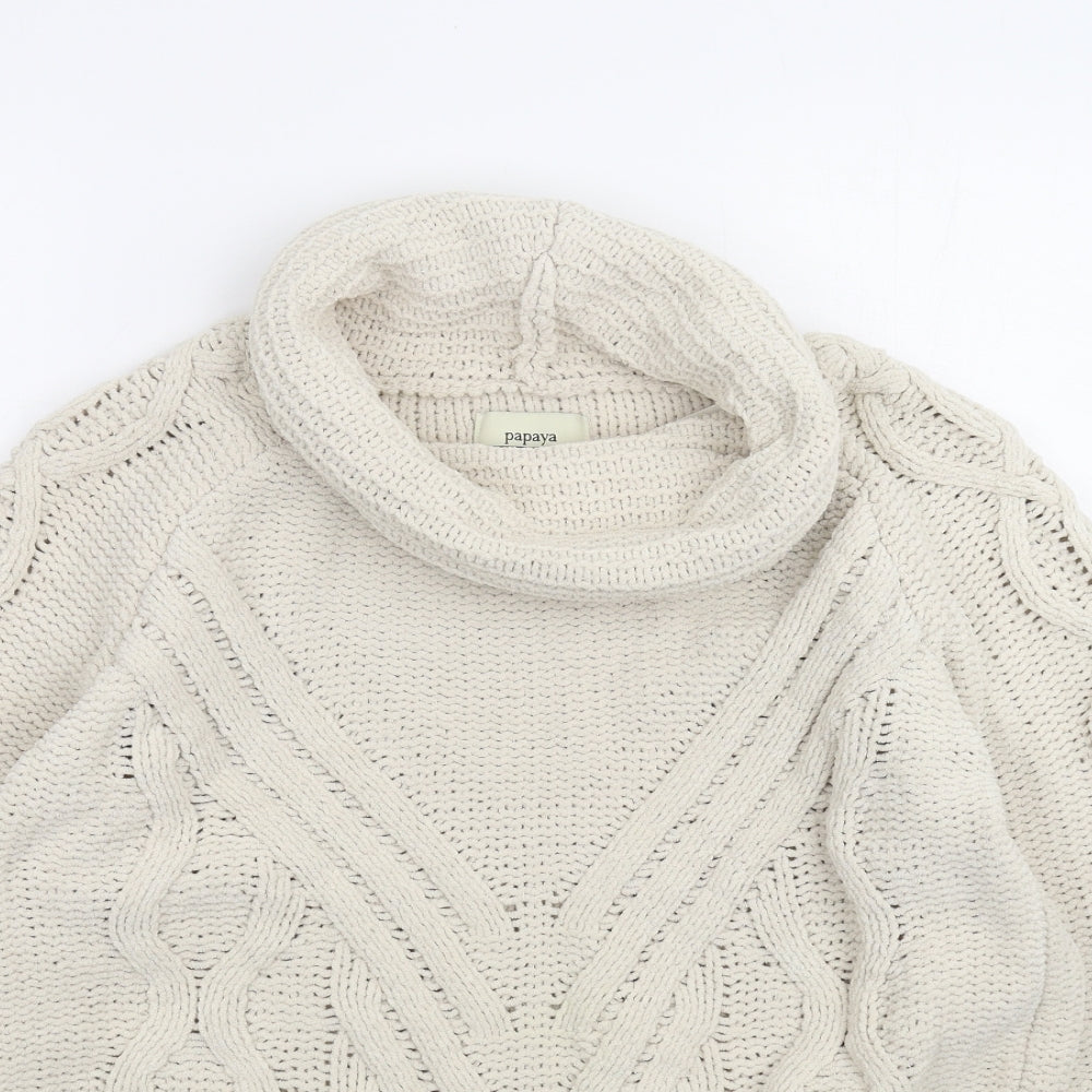 Papaya Womens White   Pullover Jumper Size L