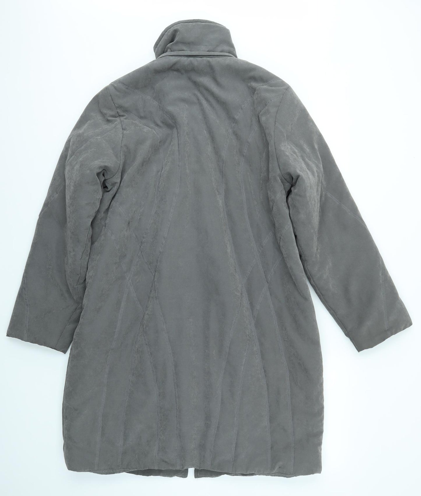 DAVID BARRY Womens Grey   Overcoat Coat Size 14