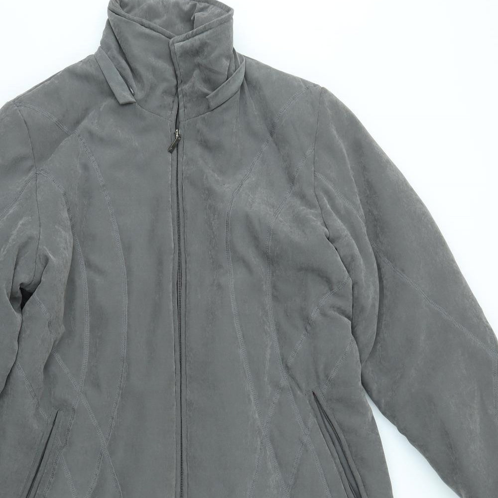 DAVID BARRY Womens Grey   Overcoat Coat Size 14