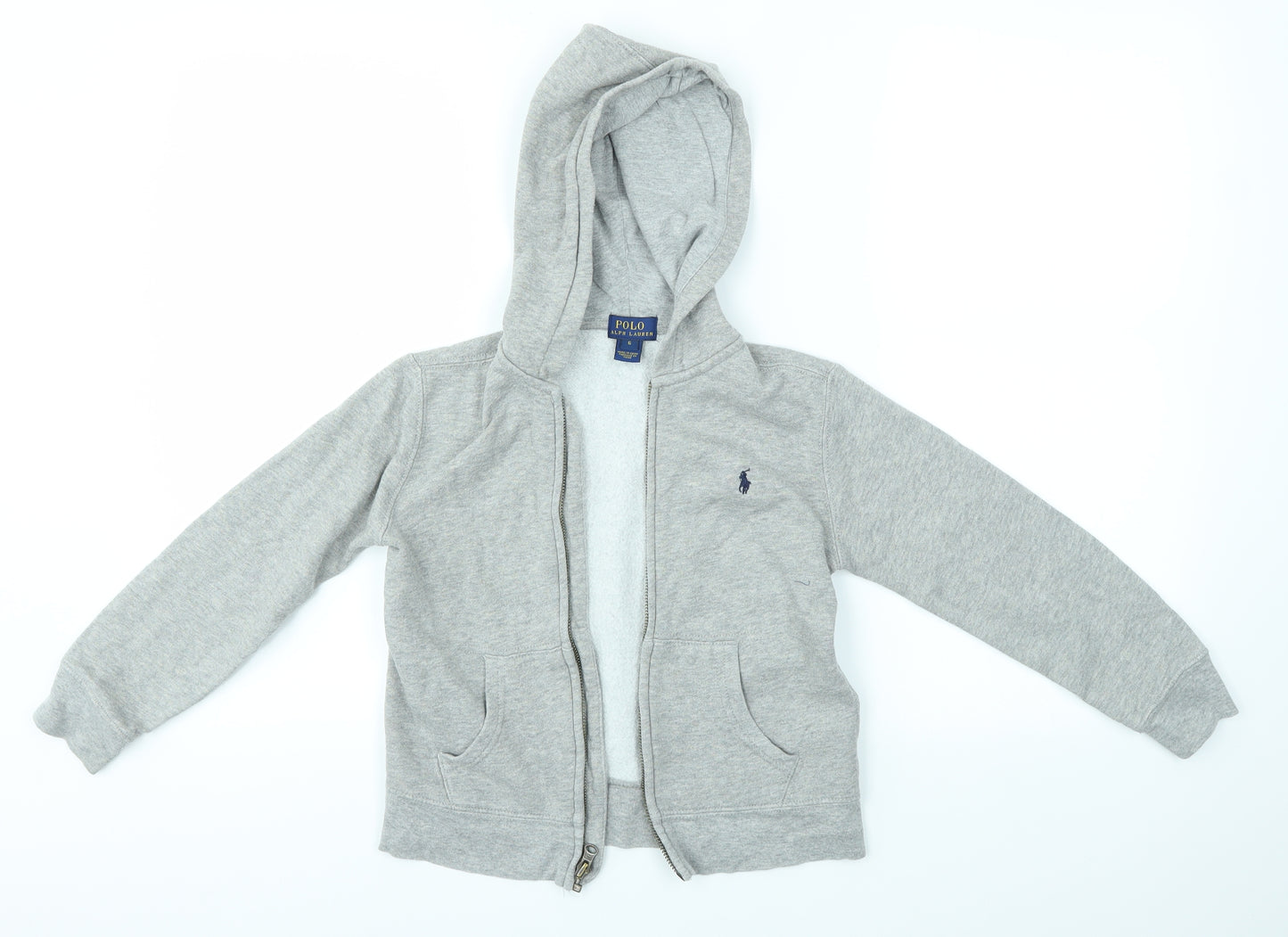 Ralph Lauren Boys Grey   Full Zip Hoodie Size 6 Years