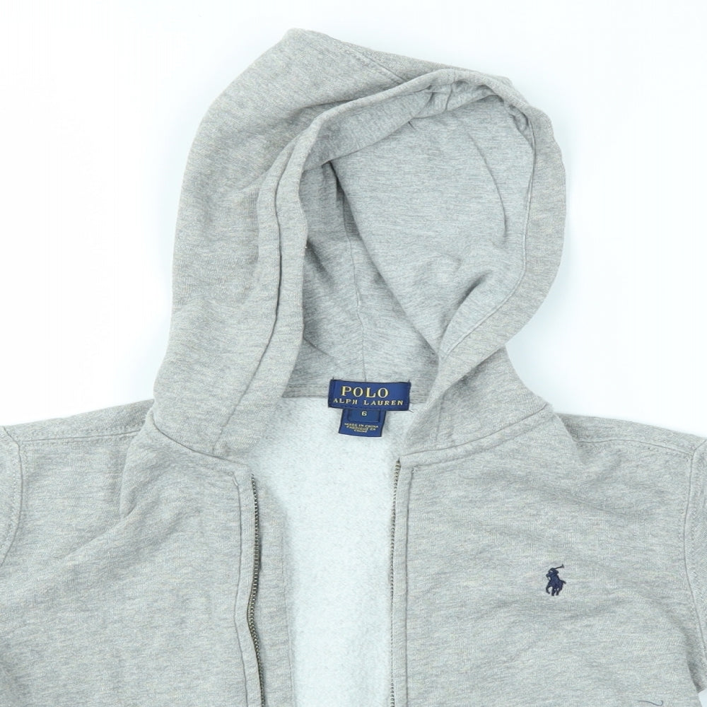 Ralph Lauren Boys Grey   Full Zip Hoodie Size 6 Years