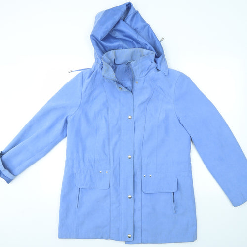 BM COLLECTION Womens Blue   Overcoat Coat Size S