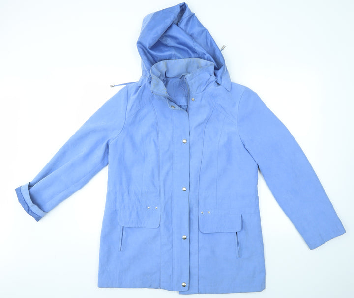 BM COLLECTION Womens Blue Overcoat Coat Size S