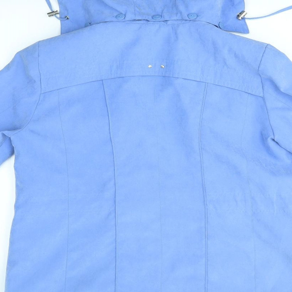 BM COLLECTION Womens Blue   Overcoat Coat Size S