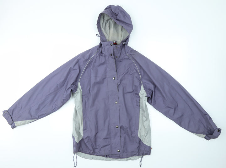 ONE VALLEY Womens Purple Rain Coat Coat Size M
