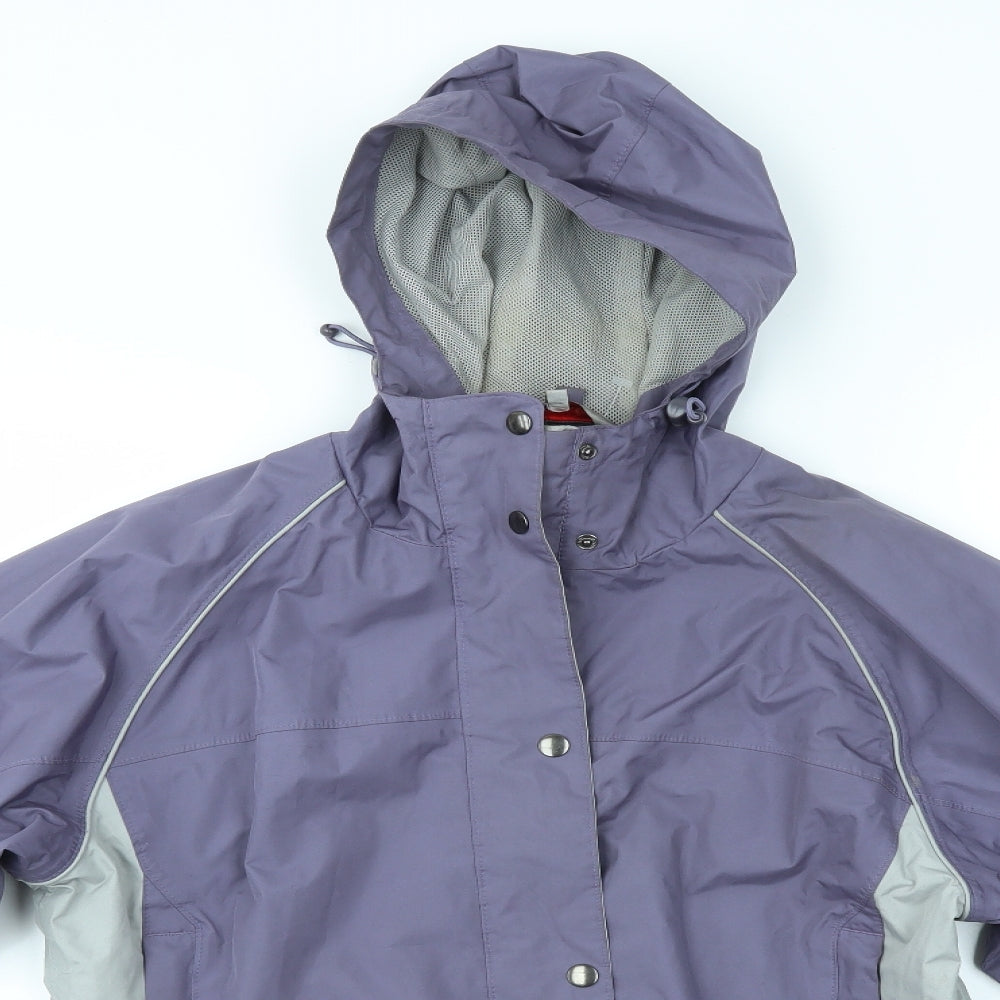 ONE VALLEY Womens Purple   Rain Coat Coat Size M