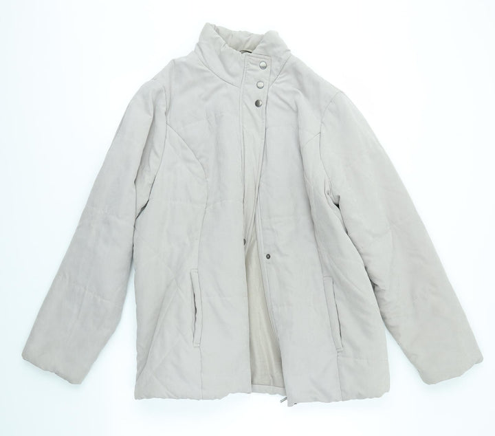 Authentic Womens Grey Overcoat Coat Size 18