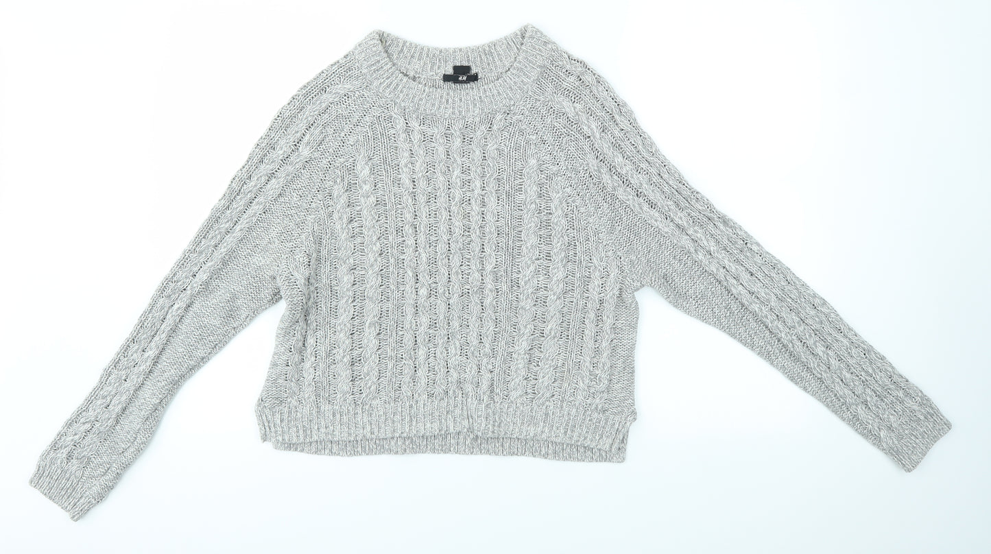 H&M Womens Grey   Pullover Jumper Size S