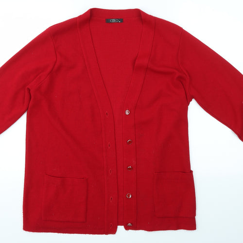 BM   Womens Red   Cardigan Jumper Size M