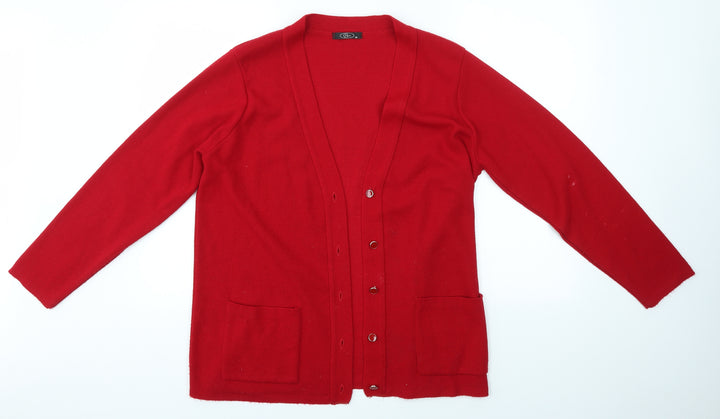 BM   Womens Red   Cardigan Jumper Size M
