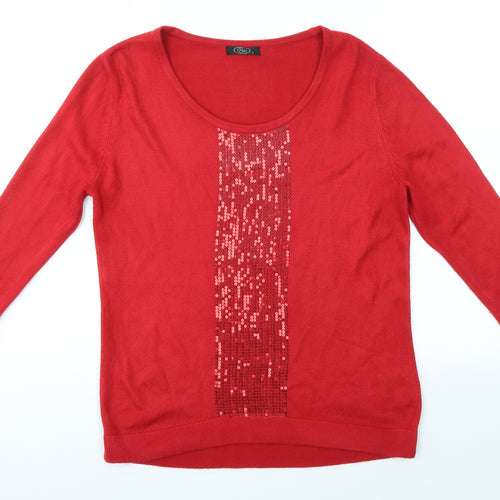 BM Womens Red   Pullover Jumper Size S