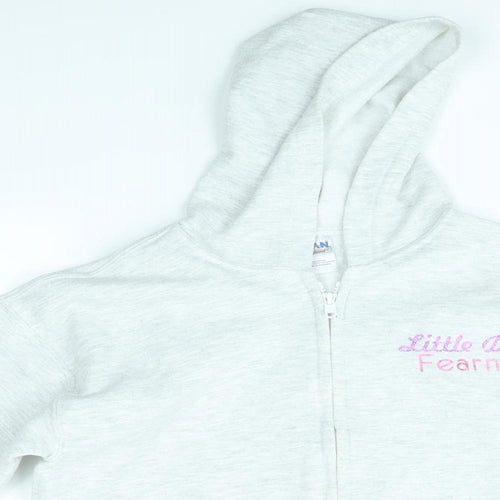 Gildan Girls Grey   Full Zip Hoodie Size L  - LITTLE DIVA FEARNE DANCE STUDIO
