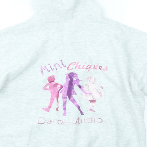 Gildan Girls Grey   Full Zip Hoodie Size L  - LITTLE DIVA FEARNE DANCE STUDIO
