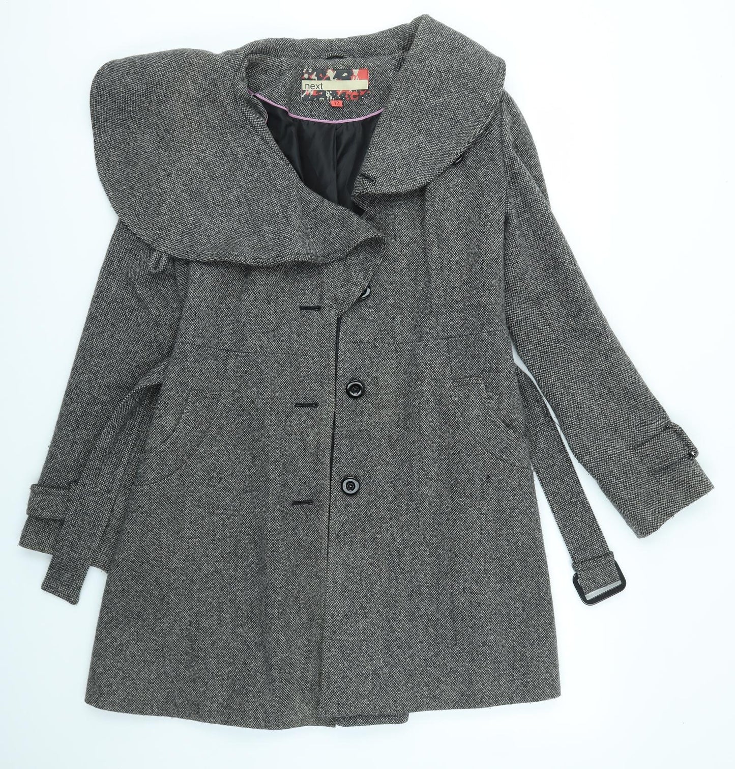 NEXT Womens Grey   Overcoat Coat Size 12