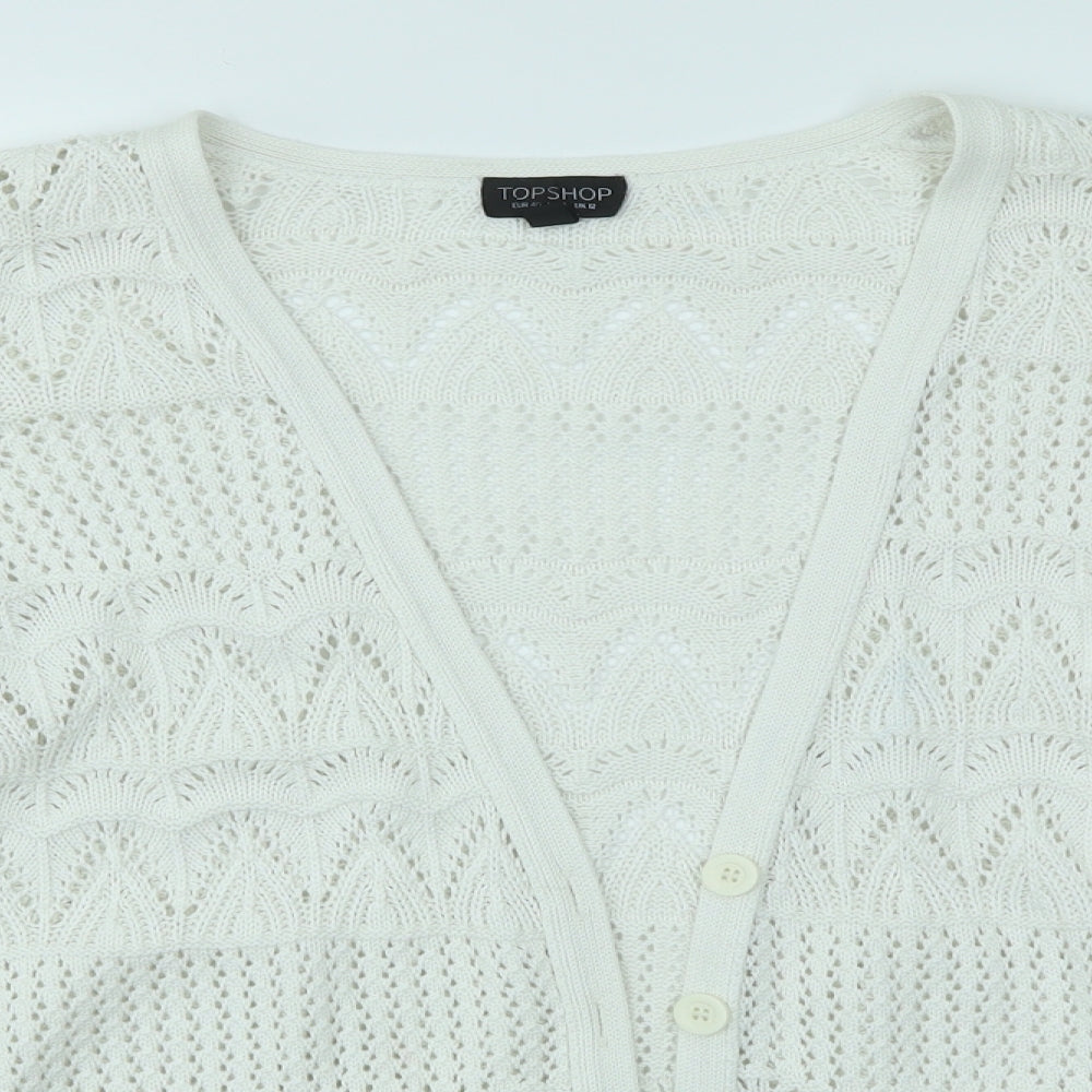 Topshop Womens White   Cardigan Jumper Size 12