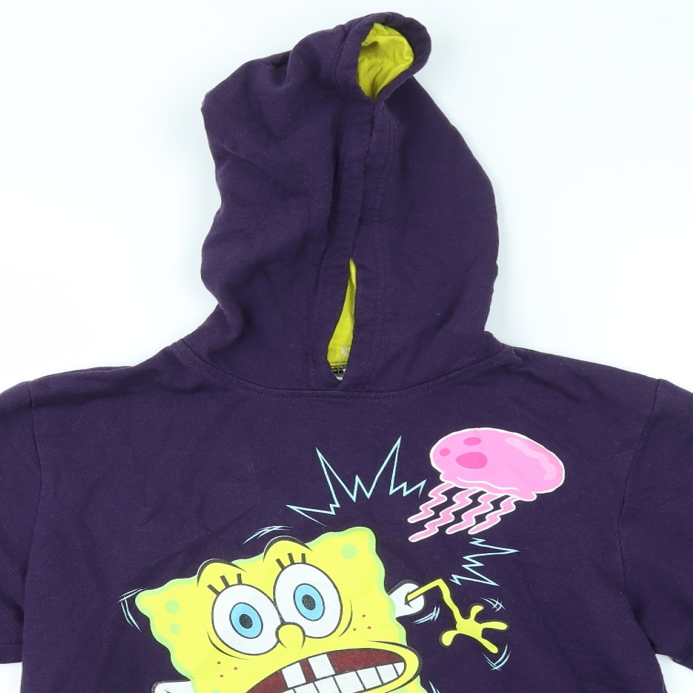 Nickelodeon Womens Purple   Pullover Hoodie Size M  - spongebob square pants
