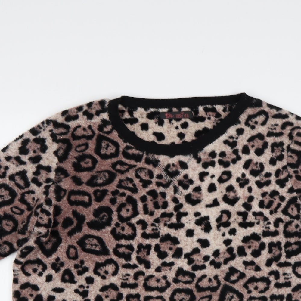 Primark Womens Brown Animal Print  Top Pyjama Top Size S