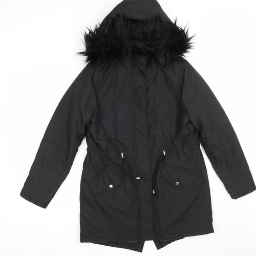 New Look Womens Black   Parka Coatigan Size 8