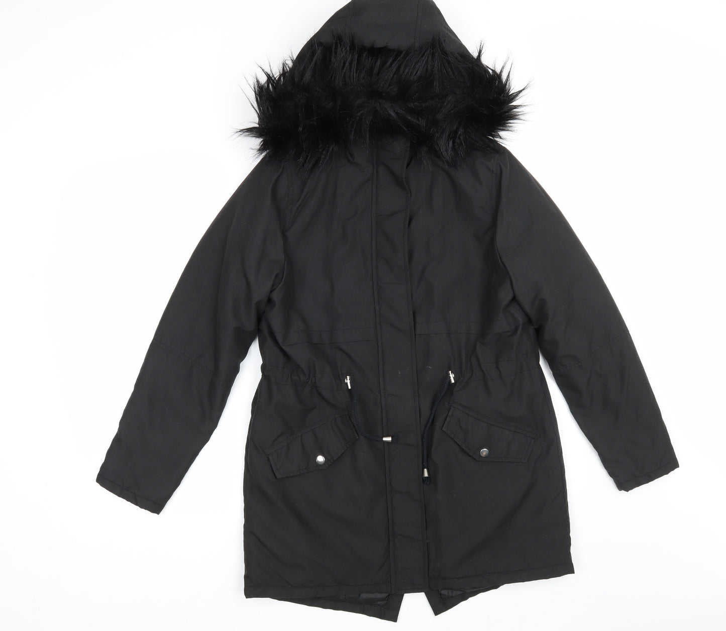 New Look Womens Black   Parka Coatigan Size 8