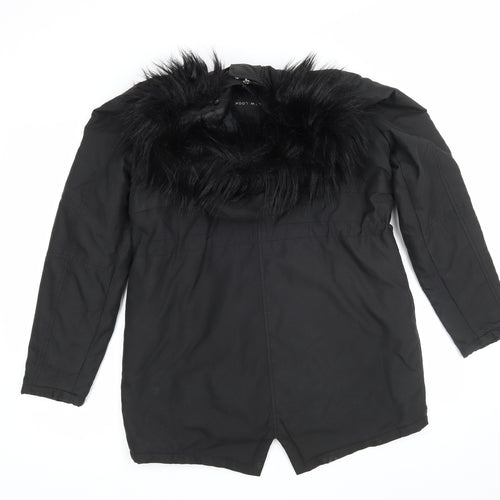 New Look Womens Black   Parka Coatigan Size 8