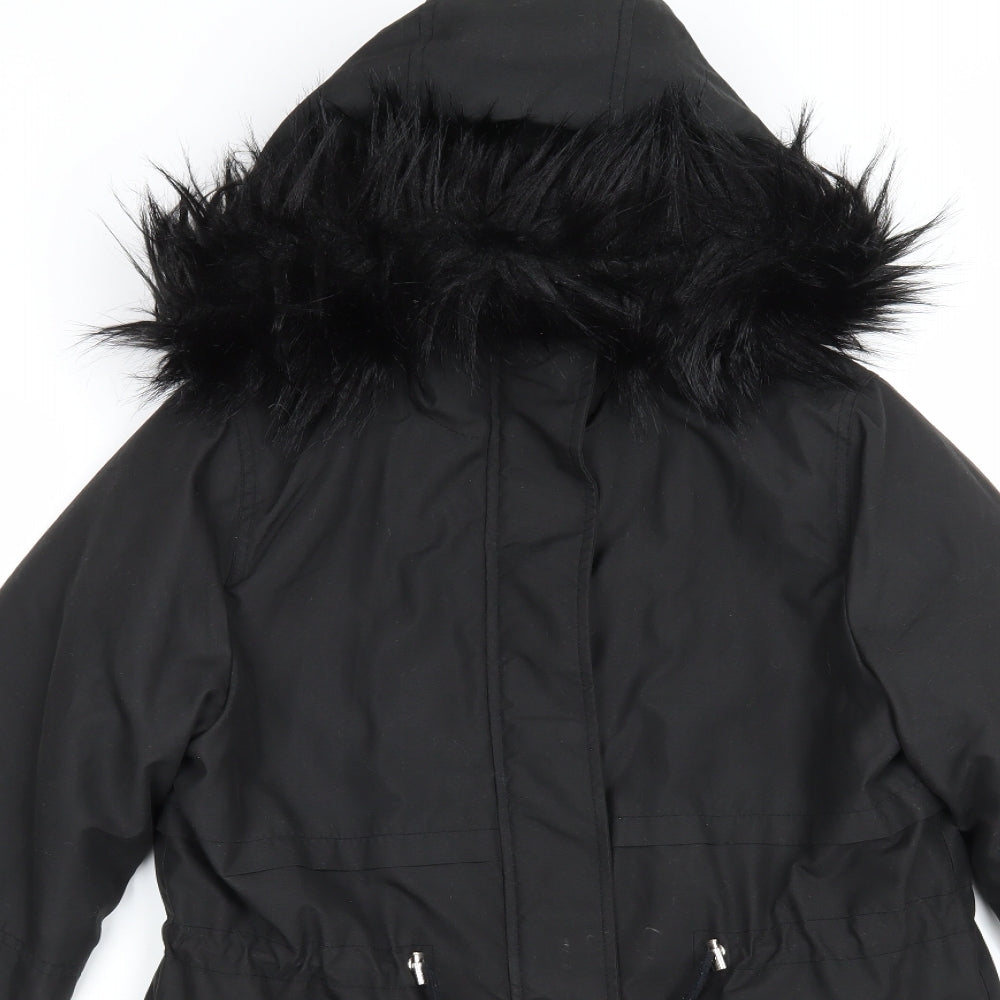 New Look Womens Black   Parka Coatigan Size 8
