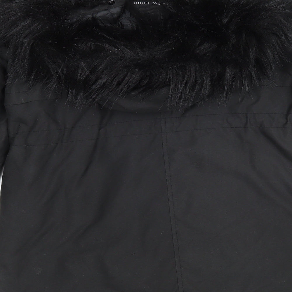 New Look Womens Black   Parka Coatigan Size 8