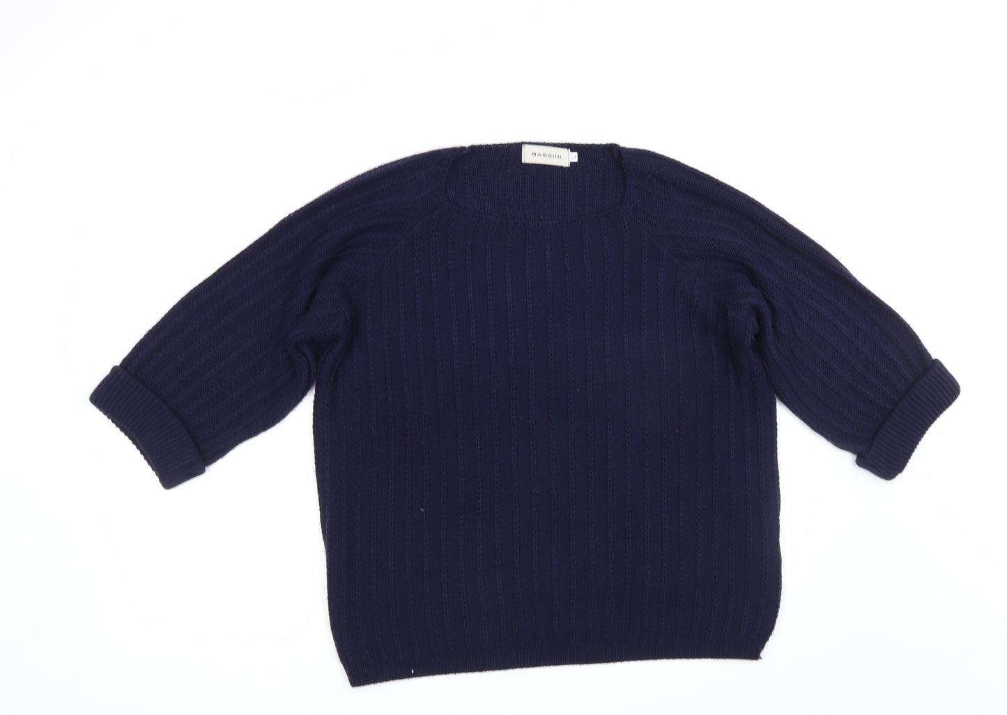 BASSINI Womens Blue   Pullover Jumper Size L