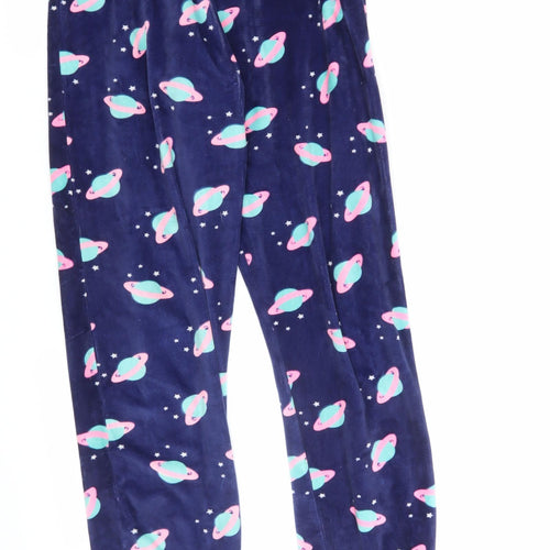 M&Co Girls Blue Geometric   Pyjama Pants Size 11 Years  - Space