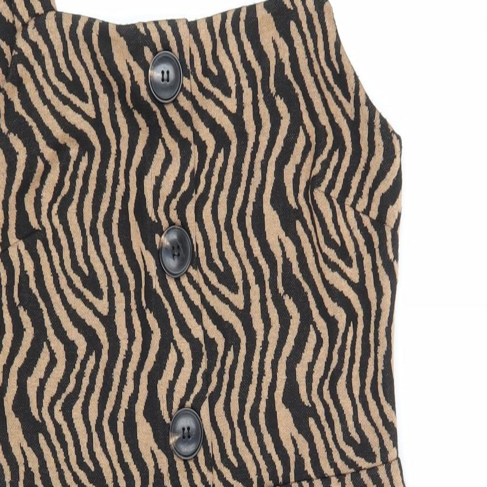 River Island Womens Brown Animal Print  A-Line  Size 12
