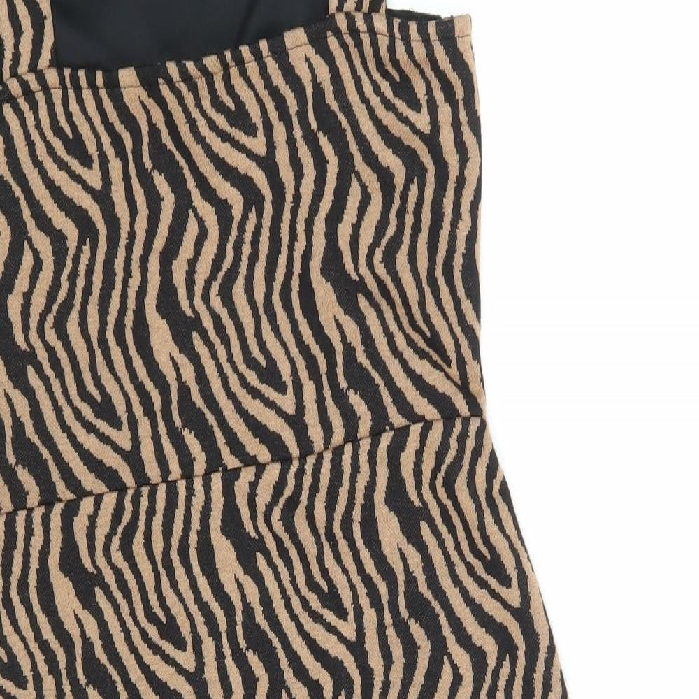 River Island Womens Brown Animal Print  A-Line  Size 12