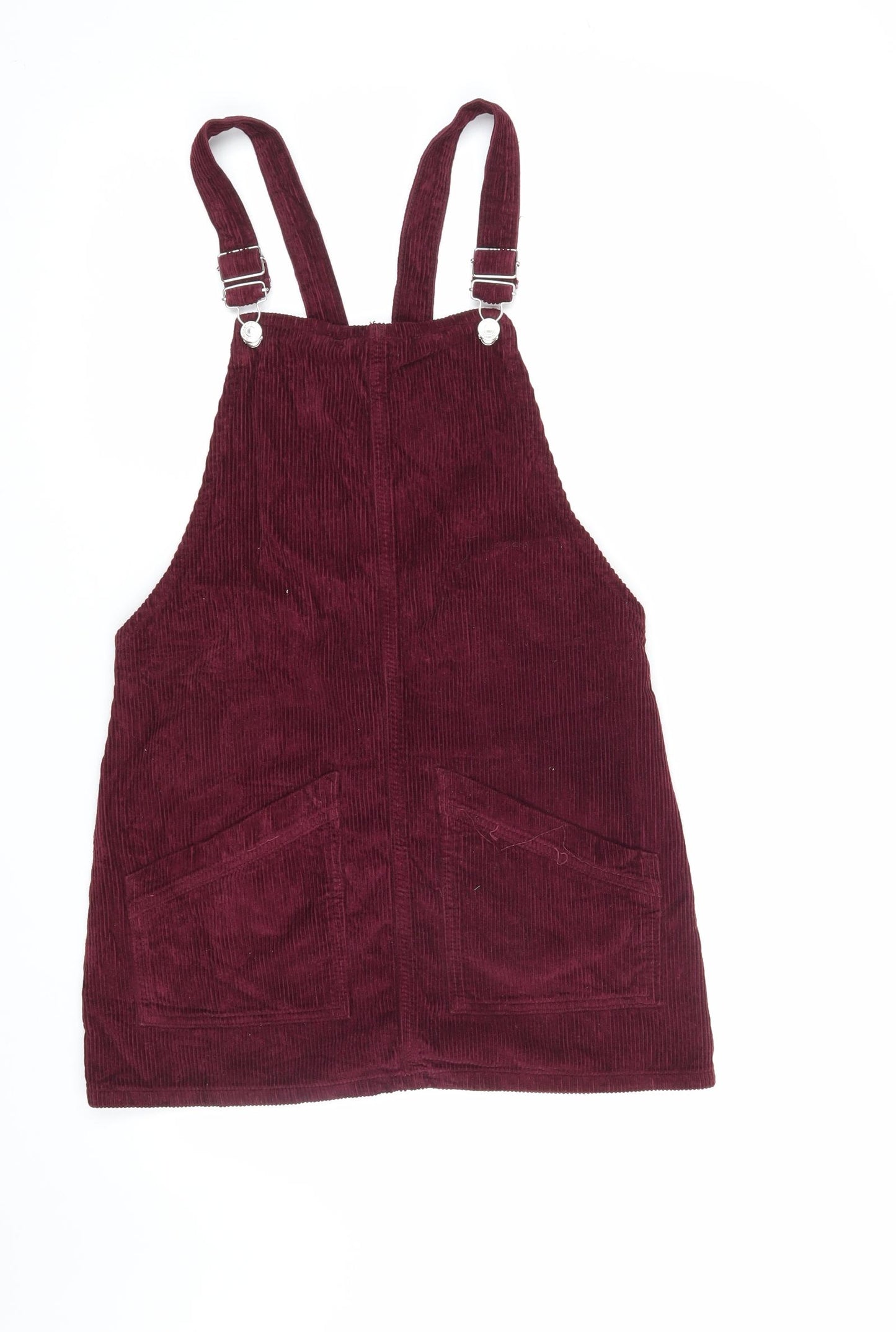 Topshop Womens Red  Corduroy Pinafore/Dungaree Dress  Size 8