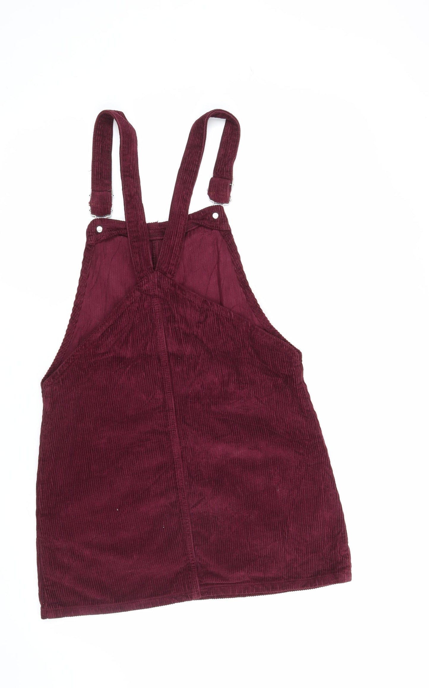 Topshop Womens Red  Corduroy Pinafore/Dungaree Dress  Size 8