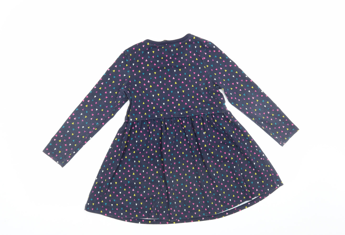 George Girls Blue Geometric  A-Line  Size 4-5 Years  - Heart print