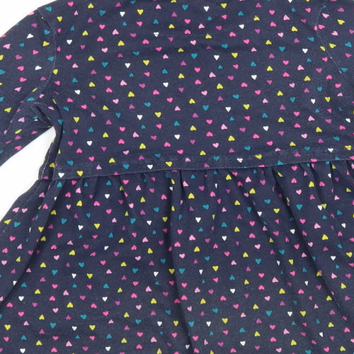 George Girls Blue Geometric  A-Line  Size 4-5 Years  - Heart print