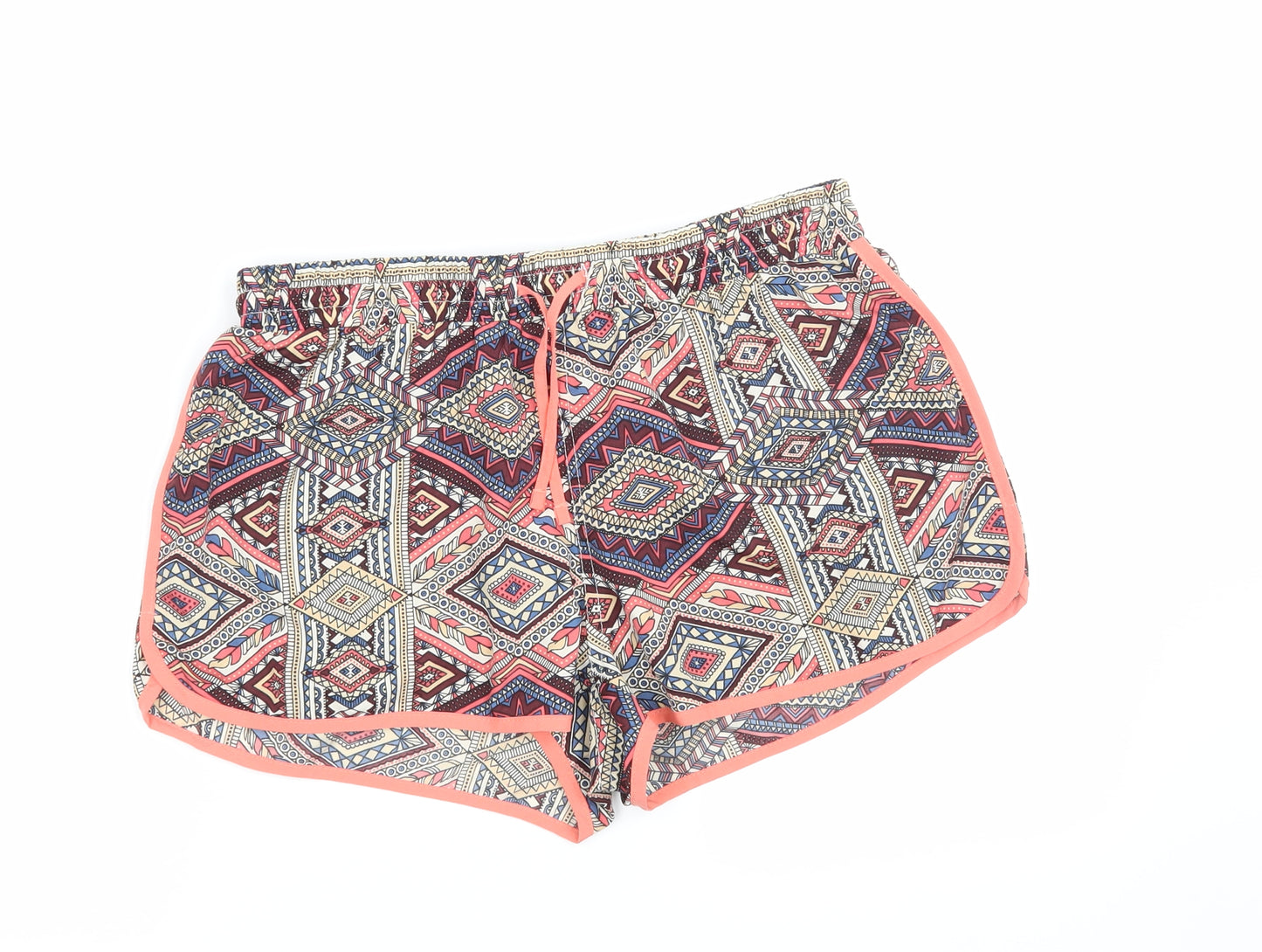 Primark Womens Multicoloured Geometric  Bermuda Shorts Size 12