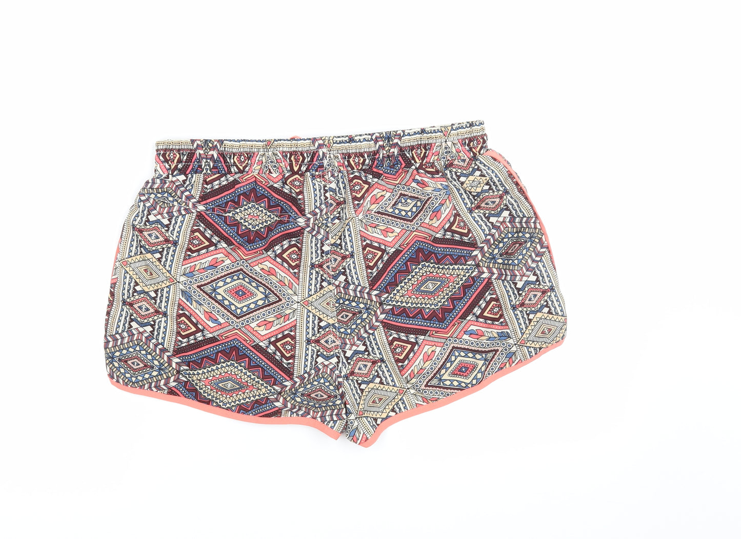 Primark Womens Multicoloured Geometric  Bermuda Shorts Size 12