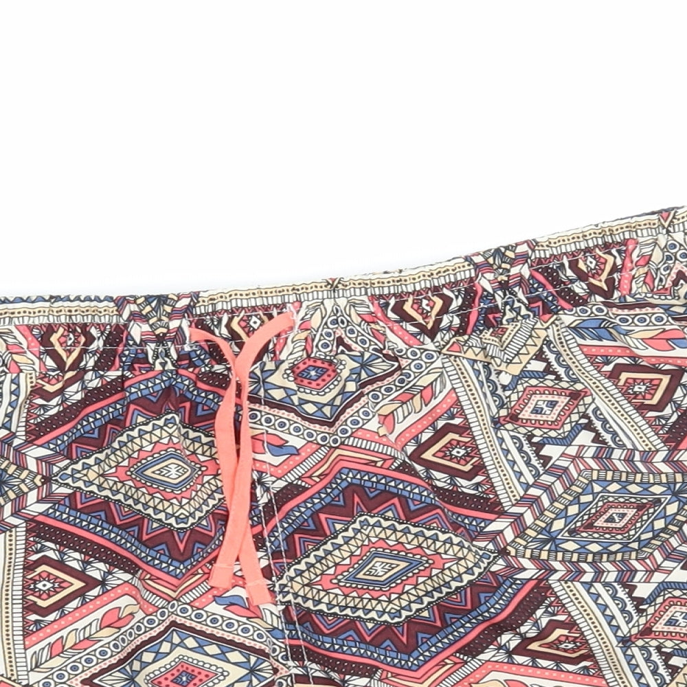 Primark Womens Multicoloured Geometric  Bermuda Shorts Size 12