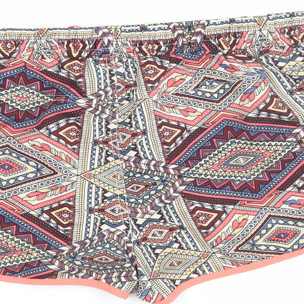 Primark Womens Multicoloured Geometric  Bermuda Shorts Size 12