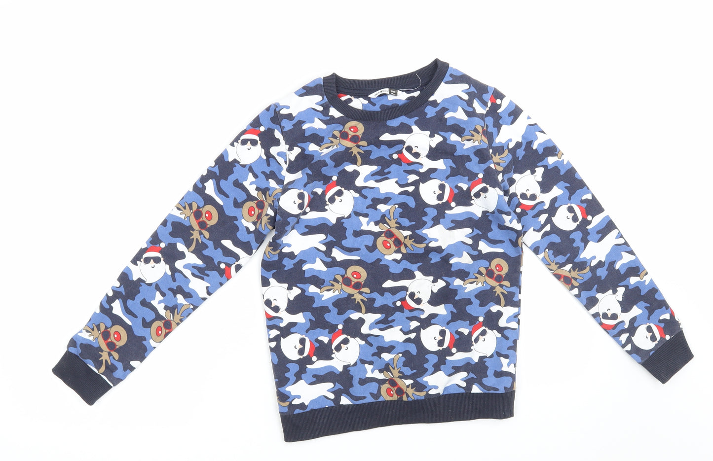 Pep&Co Boys Blue Camouflage  Pullover Sweatshirt Size 8-9 Years  - Xmas Sweatshirt