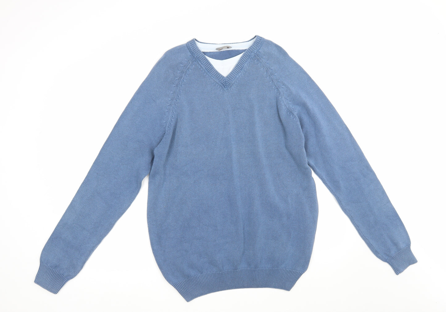 Wolsey Mens Blue   Henley Jumper Size L