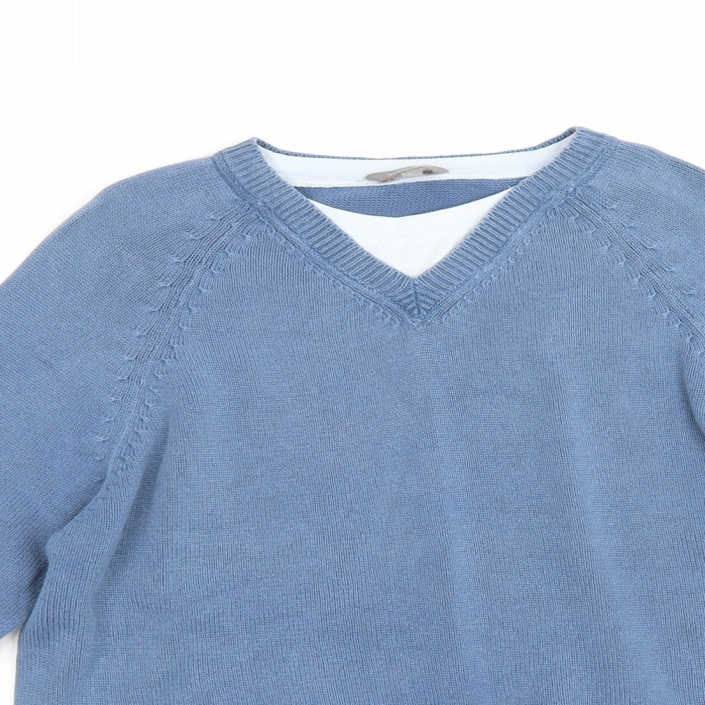 Wolsey Mens Blue   Henley Jumper Size L