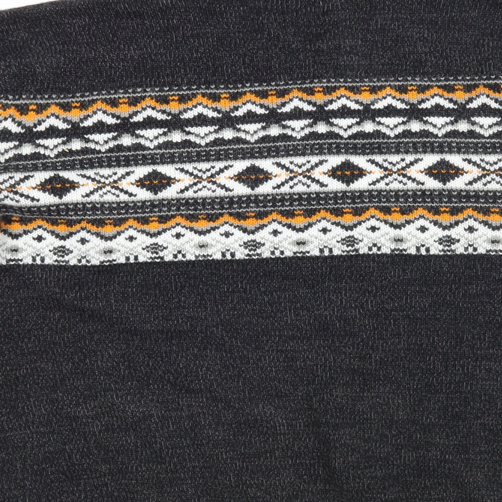 George Mens Grey Fair Isle  Pullover Jumper Size L